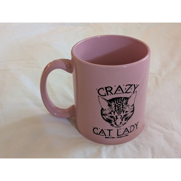 Crazy Cat Lady Coffee Mug Urban Outfitters Perfect Pink for Cat Lovers! - Picture 2 of 8